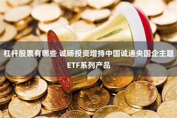 杠杆股票有哪些 诚旸投资增持中国诚通央国企主题ETF系列产品