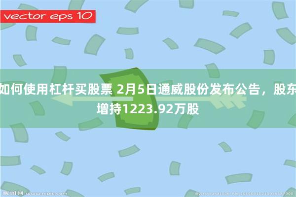 如何使用杠杆买股票 2月5日通威股份发布公告，股东增持1223.92万股